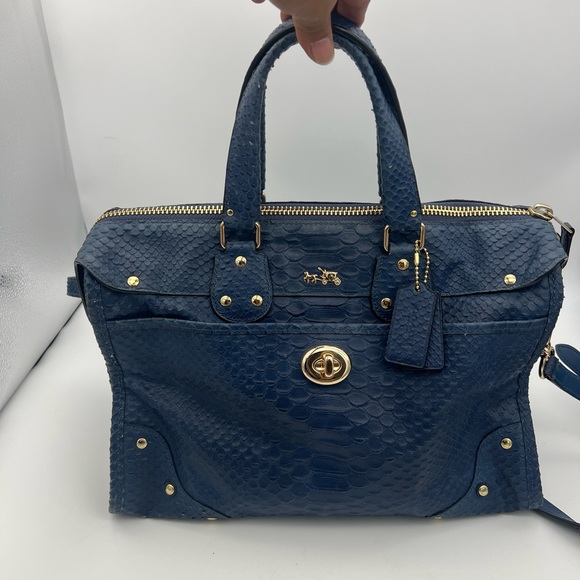 Coach snake pattern in blue with gold buckle. Good condition - Picture 5 of 8